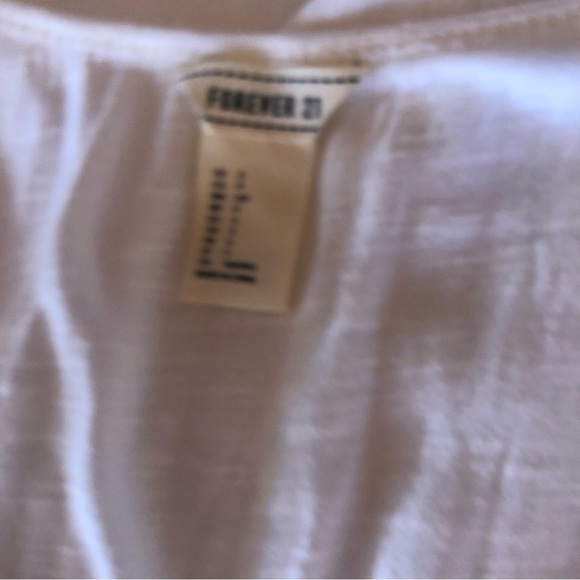 Forever 21 cream tee with lace details and tassels size S - Picture 9 of 9